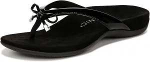 Vionic Bella Thong Sandals Black Patent 11 W