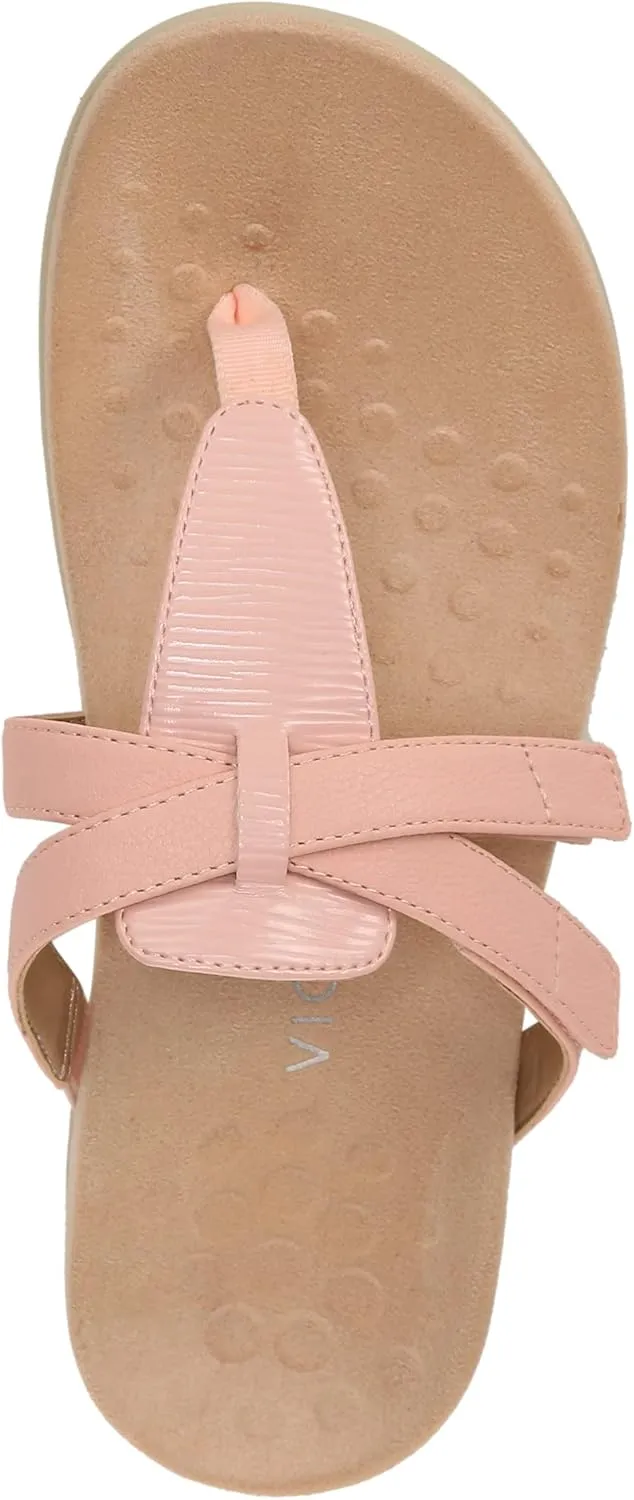Vionic Women's Rest Karley Vio-Motion Insole Toe-Post Sandal- Supportive Flat Dressy That Includes an Orthotic Insole and Cushioned Outsole for Arch Support, Medium and Wide Fit