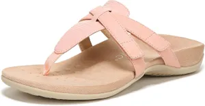 Vionic Women's Rest Karley Vio-Motion Insole Toe-Post Sandal- Supportive Flat Dressy That Includes an Orthotic Insole and Cushioned Outsole for Arch Support, Medium and Wide Fit