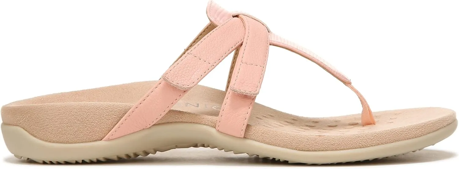 Vionic Women's Rest Karley Vio-Motion Insole Toe-Post Sandal- Supportive Flat Dressy That Includes an Orthotic Insole and Cushioned Outsole for Arch Support, Medium and Wide Fit
