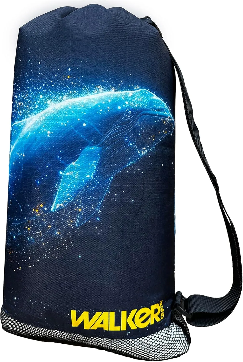 Walker Beach Mesh Net Travel Boat Bag for Snorkeling, Dive, and Swim Gear – USA Made (Galactic Whale)