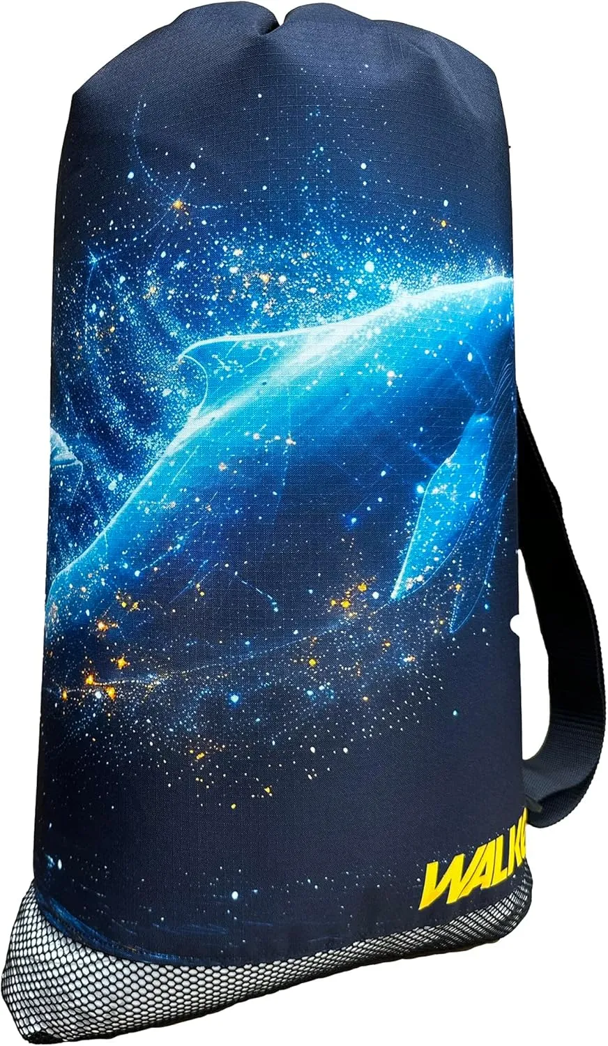 Walker Beach Mesh Net Travel Boat Bag for Snorkeling, Dive, and Swim Gear – USA Made (Galactic Whale)