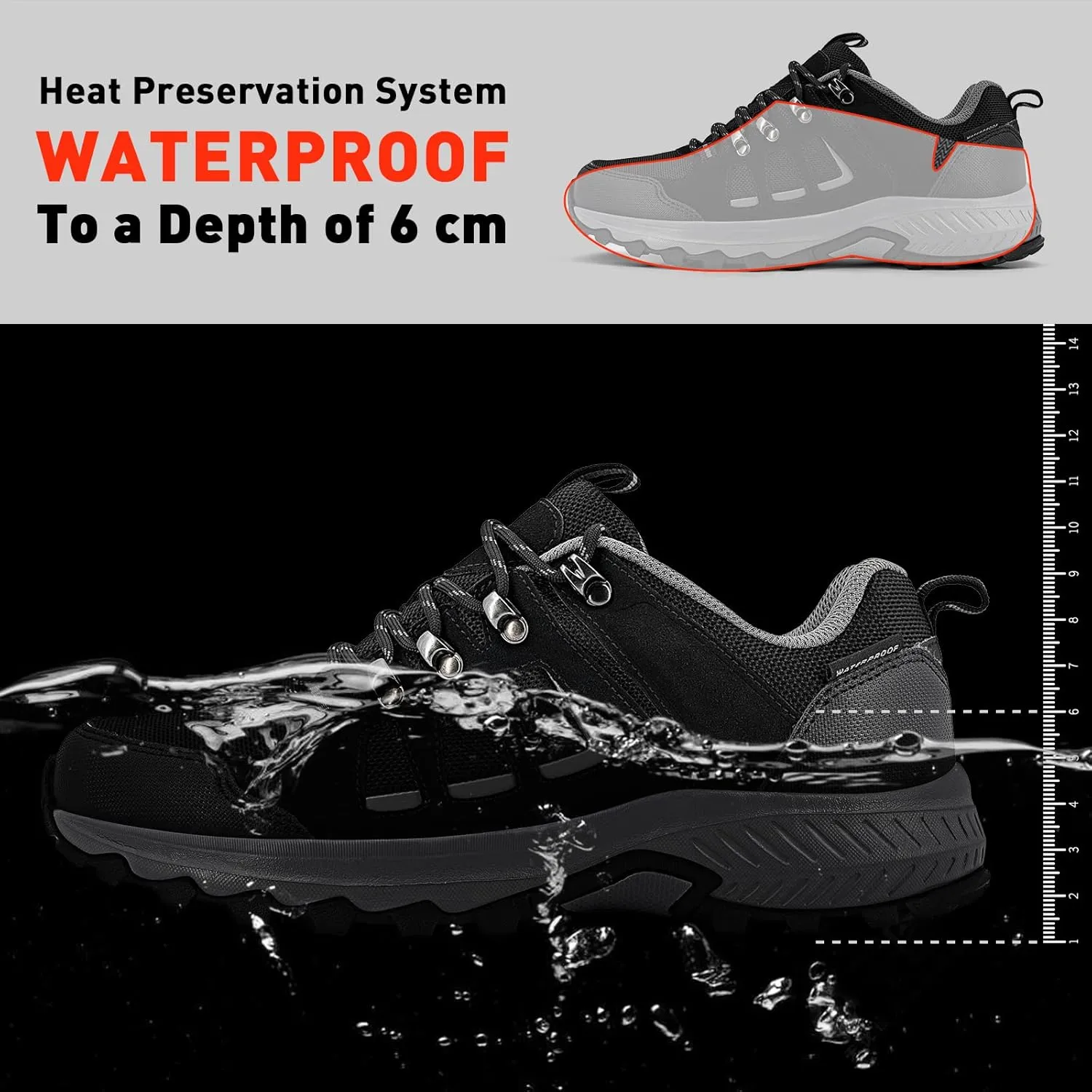 Waterproof Hiking Shoes for Men Lightweight Anti Slip Outdoor Hike Trekking Breathable Ankle Boots Camping Trail Shoes
