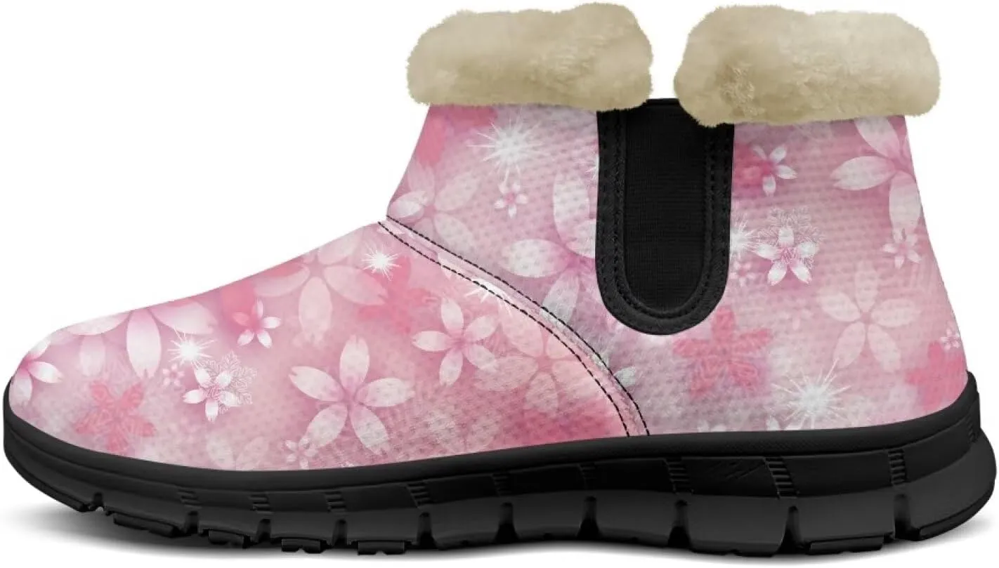 Winter Arch Support Ankle Boots for Women Plush Fuzzy Snow Booties Warm Anti-Slip Outdoor Shoes Size 6-12
