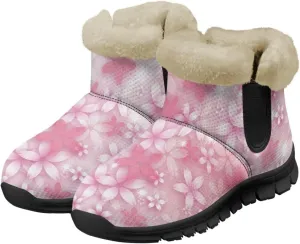 Winter Arch Support Ankle Boots for Women Plush Fuzzy Snow Booties Warm Anti-Slip Outdoor Shoes Size 6-12