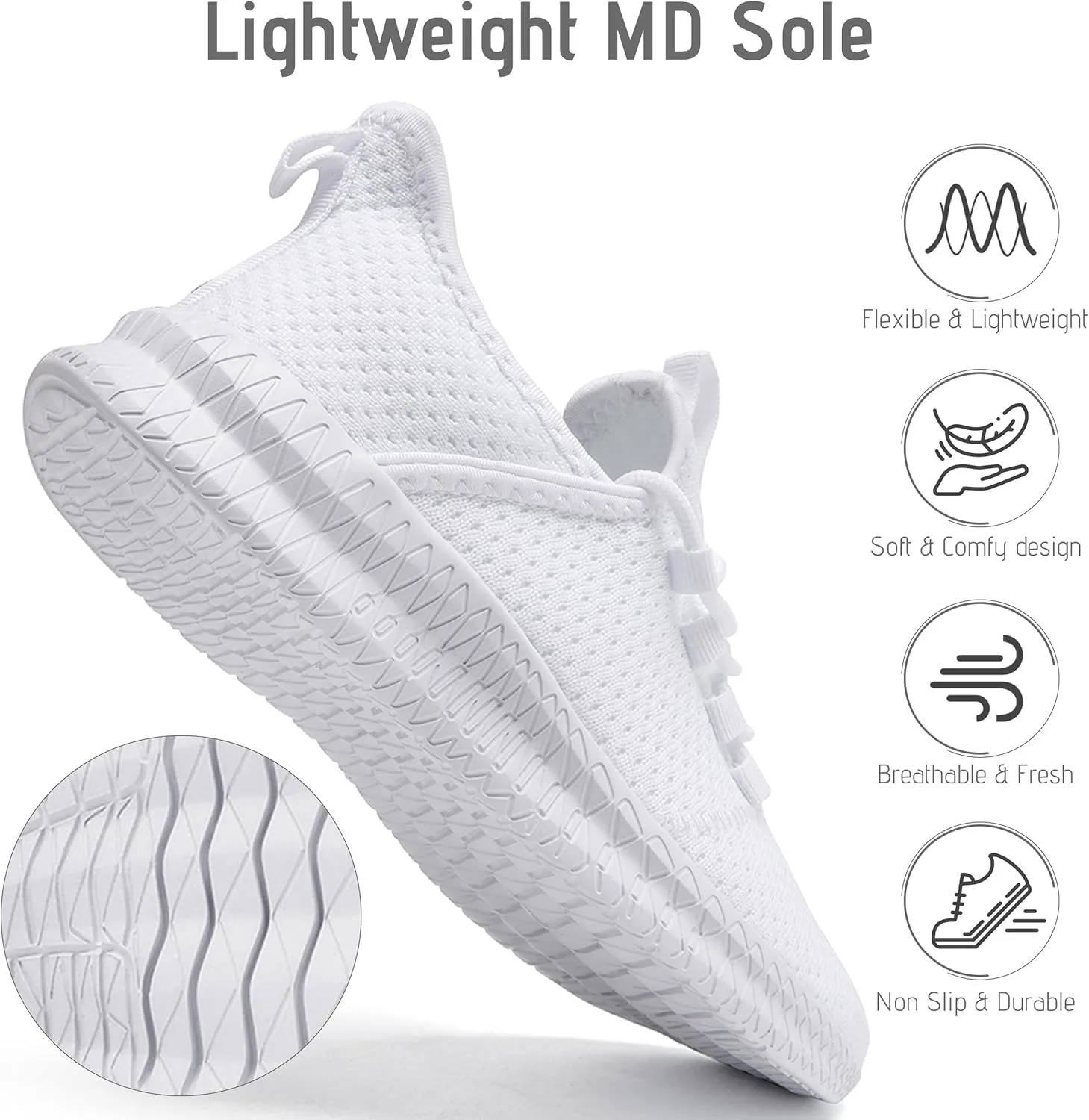 Women Running Shoes Tennis Walking Gym Sneakers Athletic Slip on Workout Sport Shoe