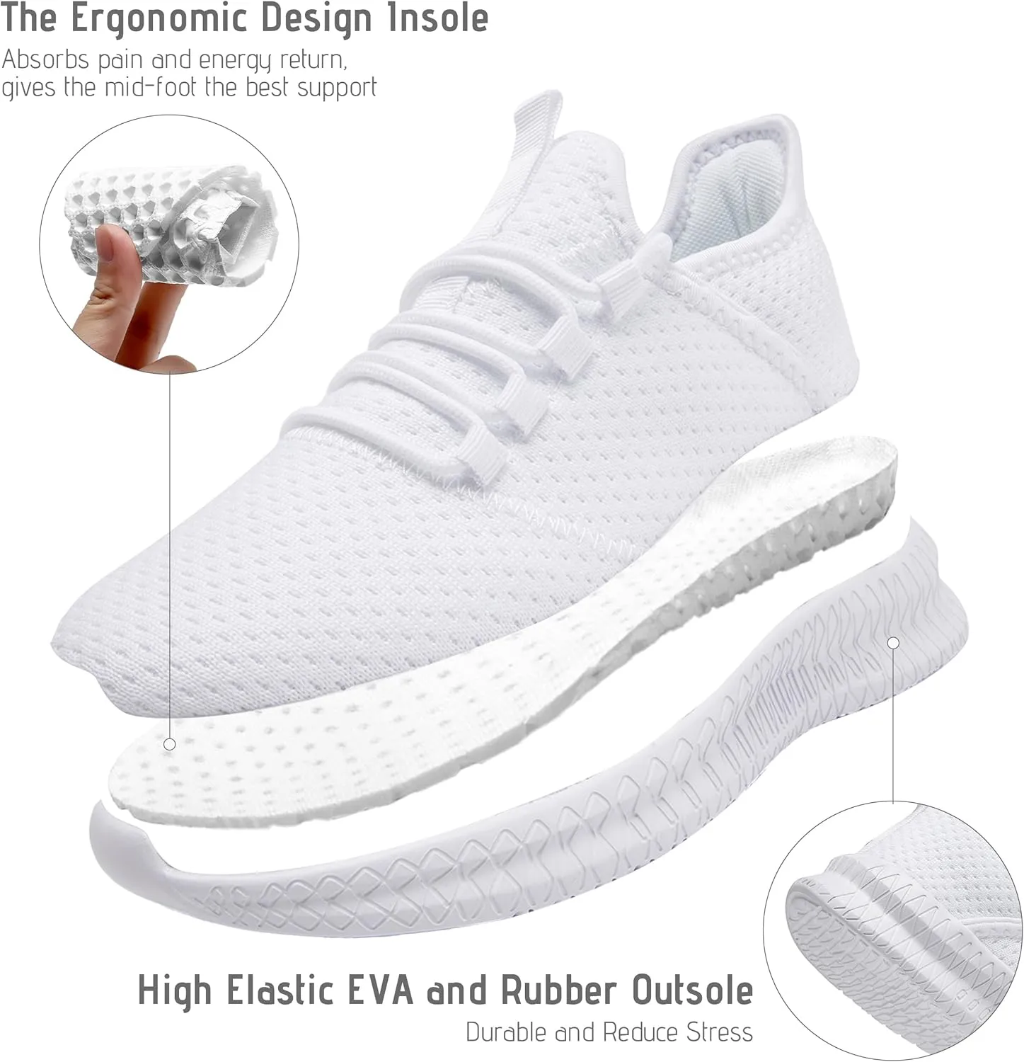 Women Running Shoes Tennis Walking Gym Sneakers Athletic Slip on Workout Sport Shoe
