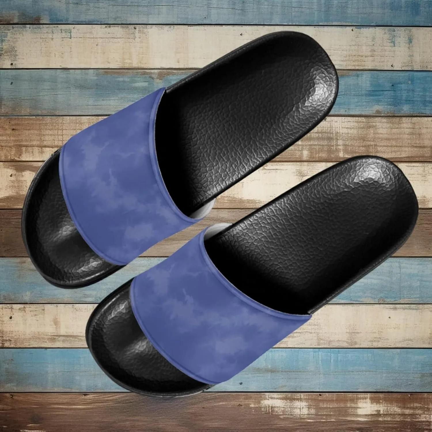 Women Sandals Slides Non-Slip Slippers Casual Black Sole Summer Shoes for College Dorm Gym Beach
