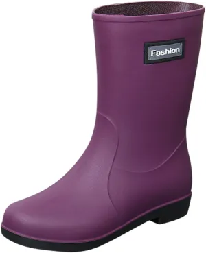Women Short Rain Boots for Womens Ankle Rainboot Slip On Garden Boot Rubber Shoes Womens Long Rain Boots