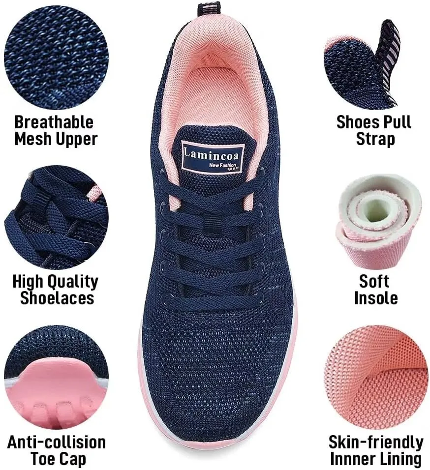 Womens Air Running Shoes Womens Walking Shoes Lightweight Women Sneakers Air Cushion Tennis Shoes for Gym Workout Sports