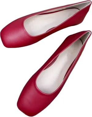 Women's Ballet Flats Plaid Christmas Red Dress Shoes for Women Party Dressy Casual Flats Comfortable Slip-on Sqaure Toe Walking Loafers