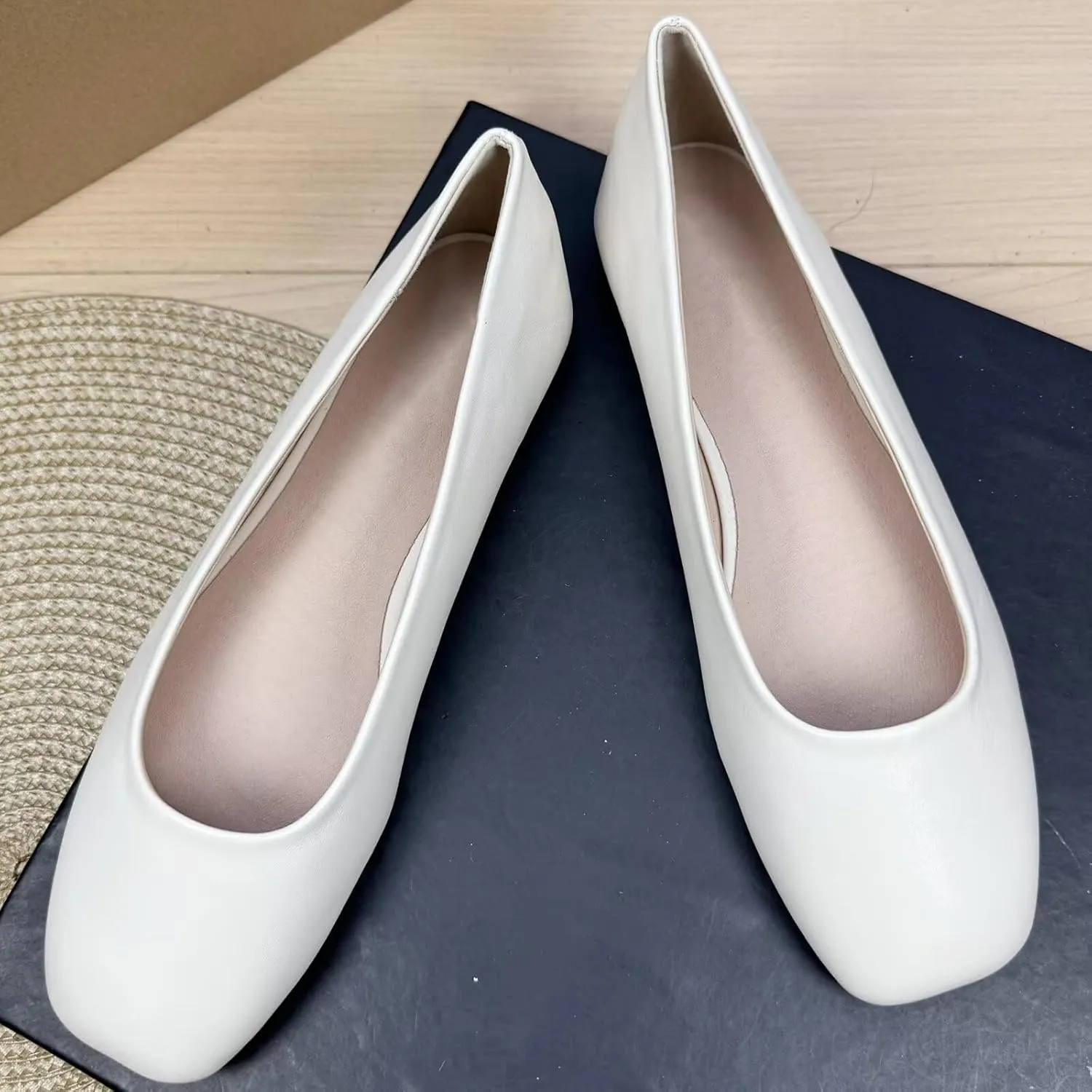 Women's Ballet Flats Plaid Christmas Red Dress Shoes for Women Party Dressy Casual Flats Comfortable Slip-on Sqaure Toe Walking Loafers