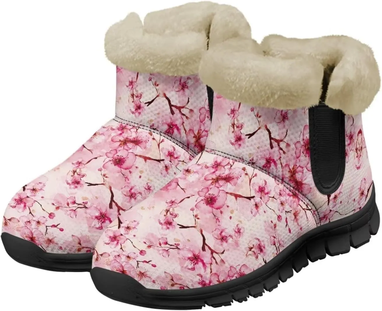Womens Butterfly Snow Boots Winter Warm Ankle Booties for Women Comfortable Anti-Slip Outdoor Shoes Size 6-12
