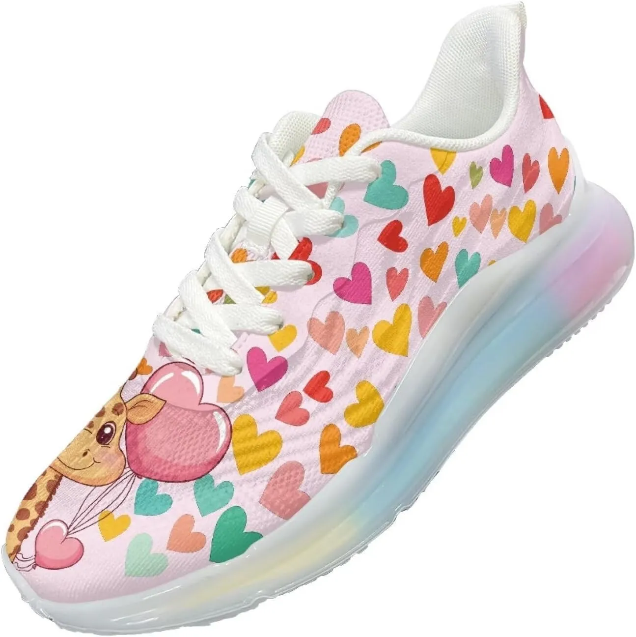 Women's Flower Sneakers Cozy Breathable Lightweight Non-Slip Air Cushion Outdoor Running Shoes for Women US 6-11