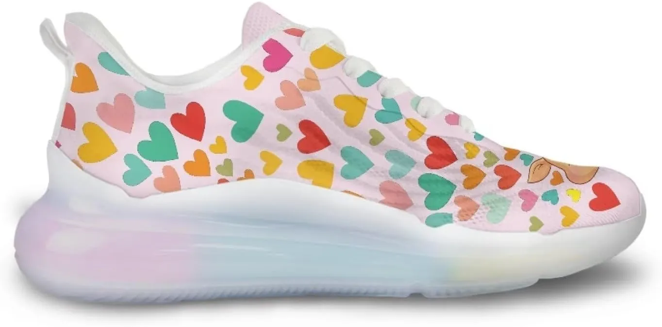 Women's Flower Sneakers Cozy Breathable Lightweight Non-Slip Air Cushion Outdoor Running Shoes for Women US 6-11