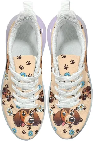 Women's Flower Sneakers Cozy Breathable Lightweight Non-Slip Air Cushion Outdoor Running Shoes for Women US 6-11