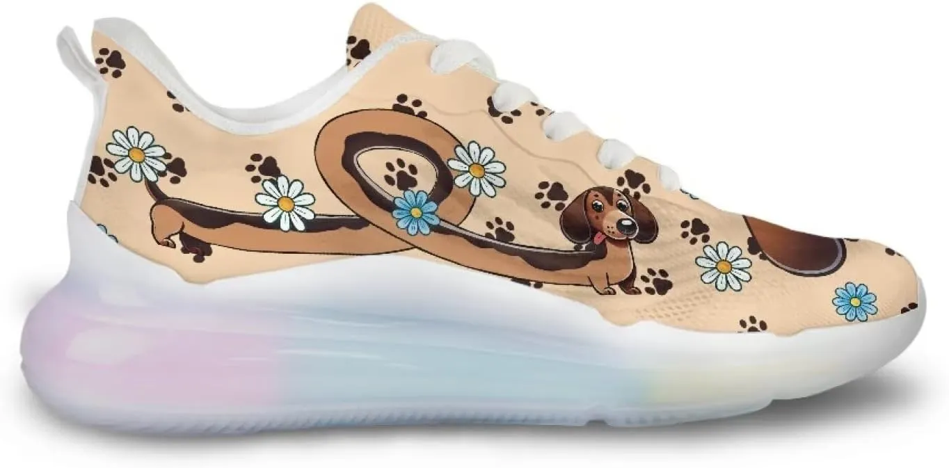 Women's Flower Sneakers Cozy Breathable Lightweight Non-Slip Air Cushion Outdoor Running Shoes for Women US 6-11