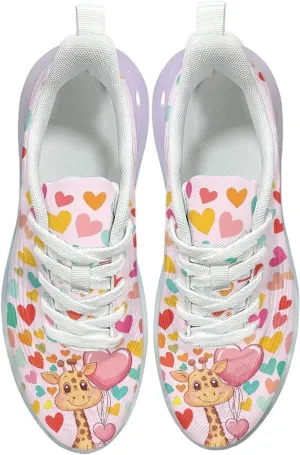 Women's Flower Sneakers Cozy Breathable Lightweight Non-Slip Air Cushion Outdoor Running Shoes for Women US 6-11