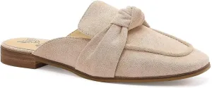 Women's Knot Mules Suede Loafers Mules Flat Mules Comfort Pointed Toe Backless Slip on Slides Loafer Shoes
