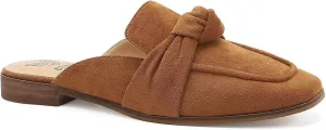 Women's Knot Mules Suede Loafers Mules Flat Mules Comfort Pointed Toe Backless Slip on Slides Loafer Shoes