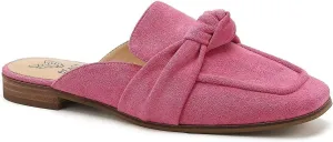 Women's Knot Mules Suede Loafers Mules Flat Mules Comfort Pointed Toe Backless Slip on Slides Loafer Shoes
