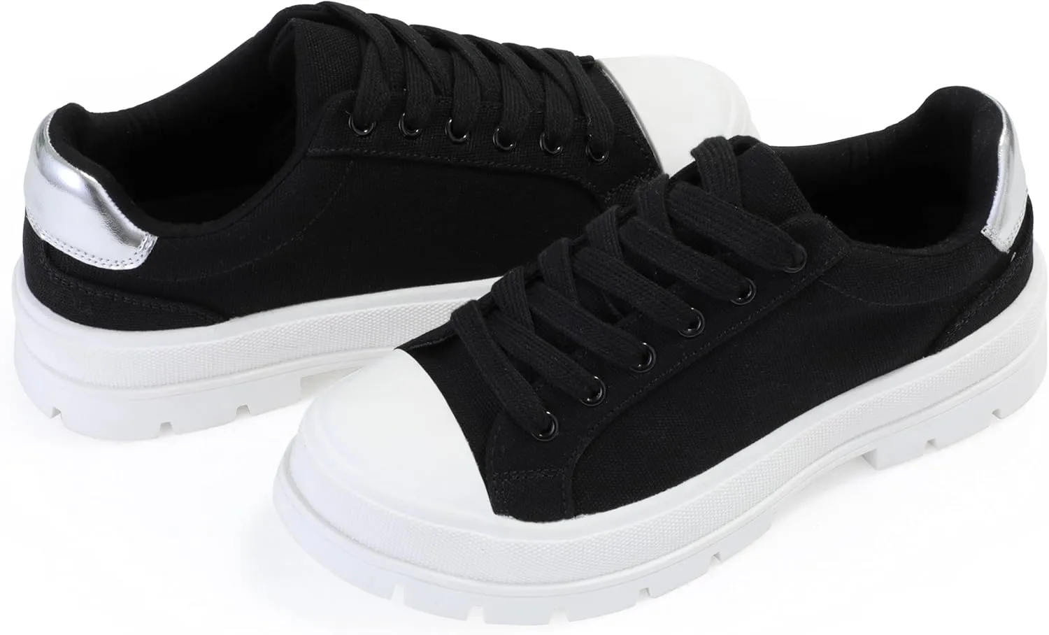 Women's Lace Up Sneaker, Classic Trendy Fashion Canvas Shoes 2305-2306-2307