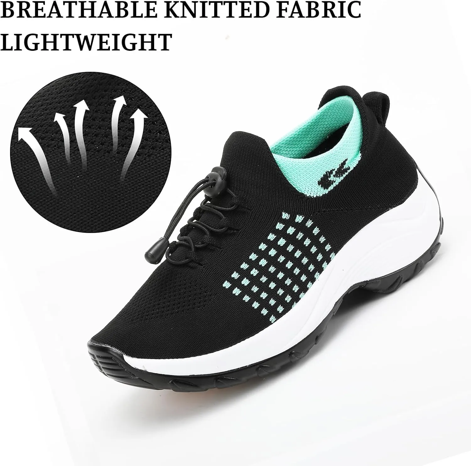 Women's Orthopedic Sneakers Comfortable Breathable Mesh Upper Walking Shoes Air Cushion Stretch Orthowear Shoes