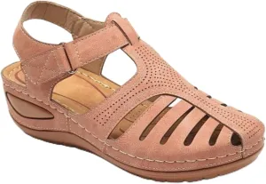 Women's Retro Wedge Sandals, Trendy Closed Toe Hollow Design, Womens Wedge Shoes for Casual & Stylish Looks Shibever Sandals for Women