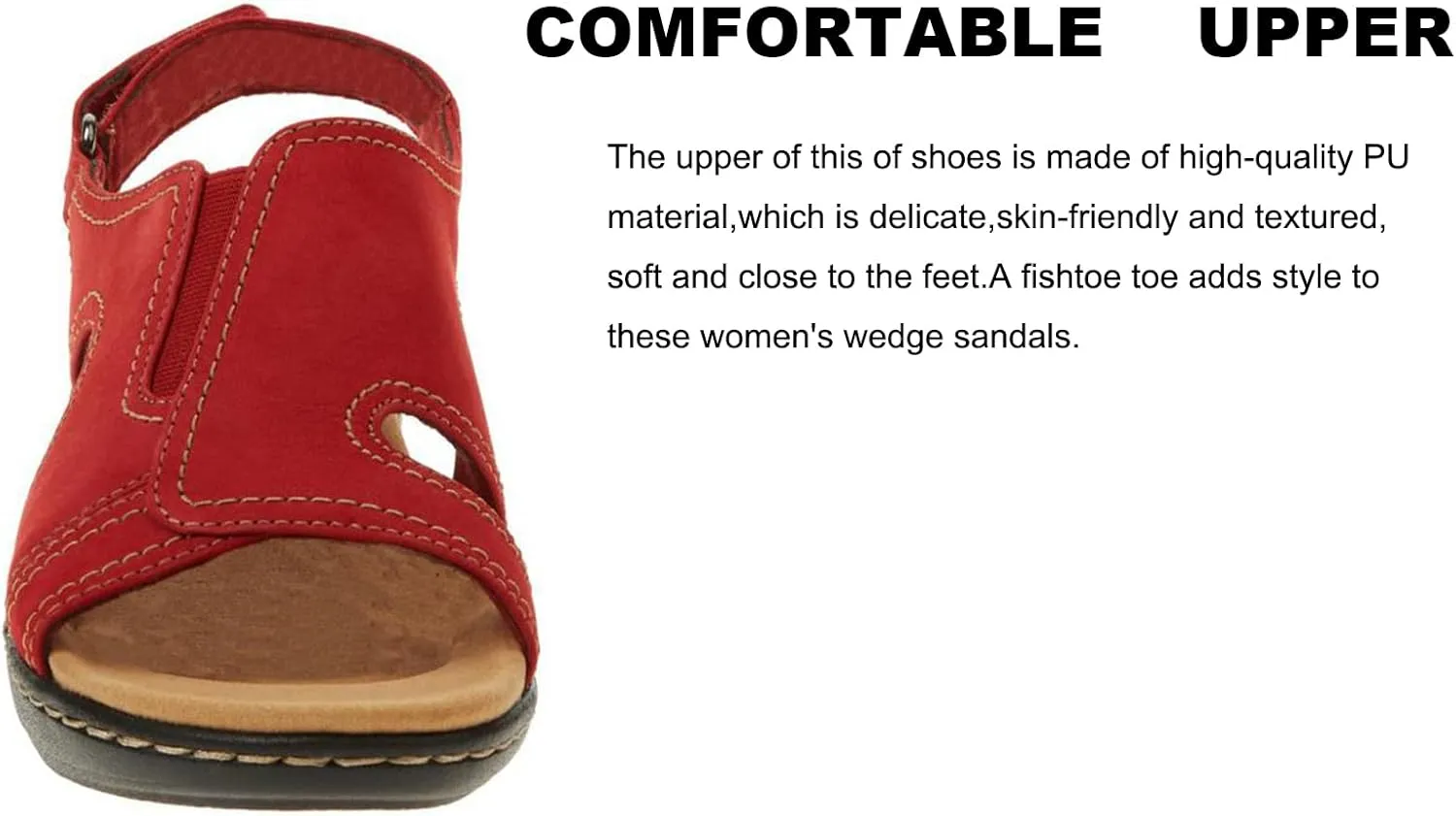 Women's Sadanar Orthopedic Arch Sandals Wedge Roman Sandals,Adjustable Ankle Strap Chunky Low Heel Casual Diabetic Walking Beach Sandals