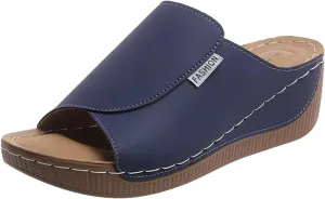 Women's Sandal Heels,Open Toe Platform Slip-on Chunky Sandals For Women Comfortable Walking Casual Dressy Summer Shoes For Women