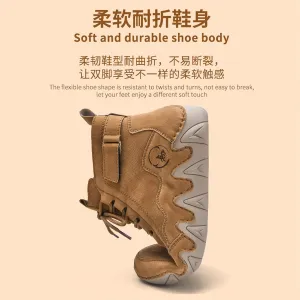 Women'S Suede Lace-Up Flat Handmade Booties Fashion Round Toe Side Zipper Slip-On Waterproof Outdoor Hiking Boots For Driving Trail