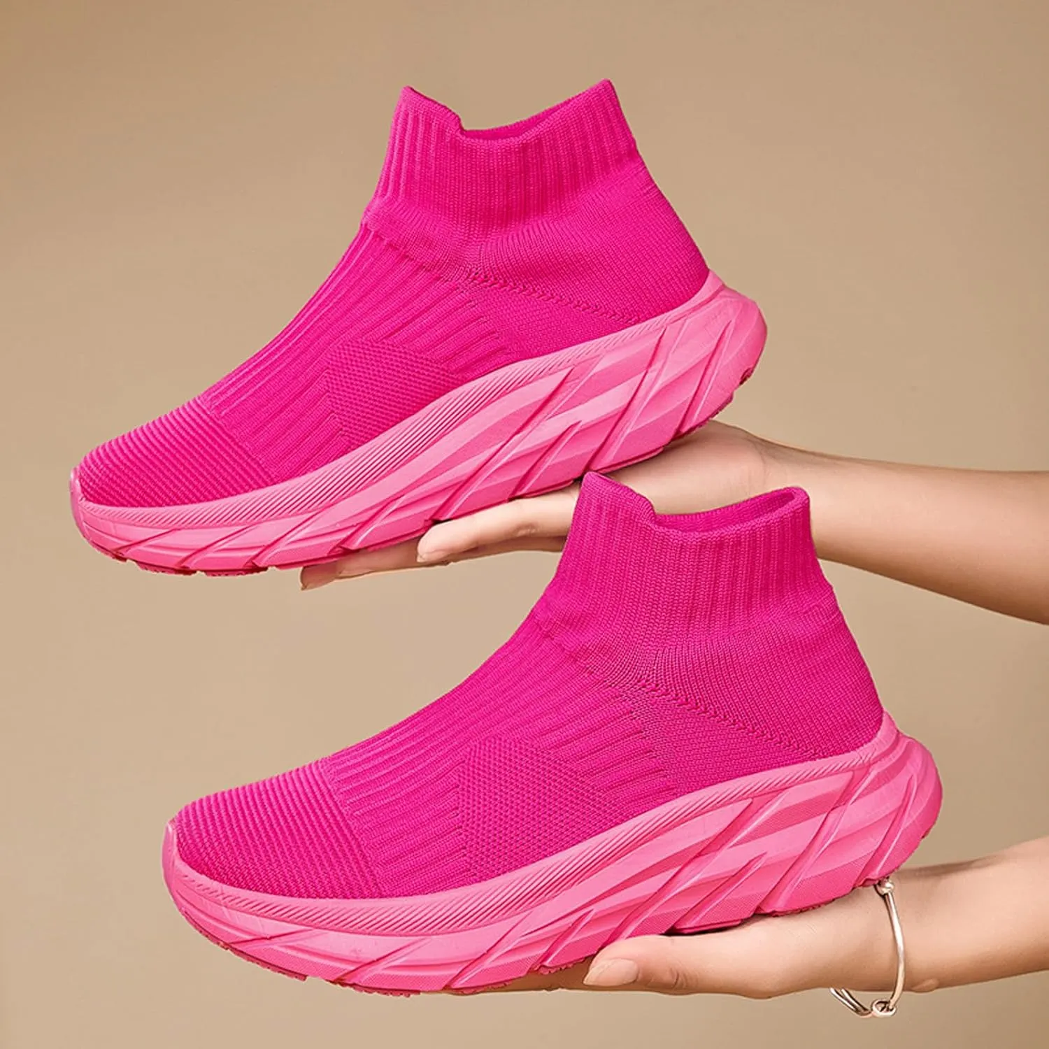 Womens Walking Shoes Mens Breathable Knit Slip On Sneakers Fur Lined Lining Winter Shoes for Women Work Gym Trainers Stylish Shoes