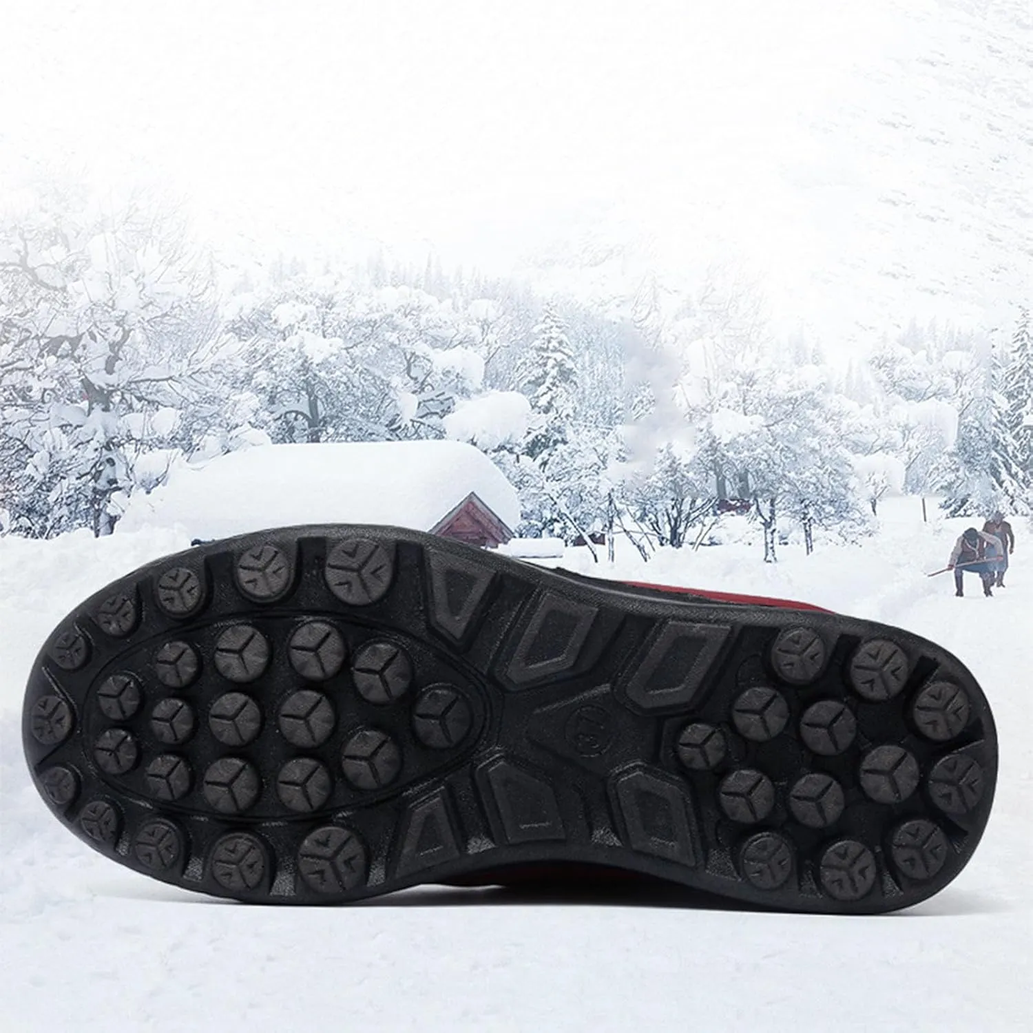 Womens Winter Snow Boots Ankle Booties Warm Fur Lined Waterproof Insulated Slip On Outdoor Shoes Anti-Slip Sneaker