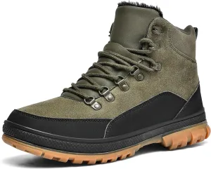 Wondamo Men's Snow Boots Lightweight Waterproof Winter Boots Fur Lined Anti-slip Cold Weather Shoes