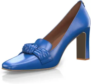 YDN Women Square Toe Knot Slip on Pumps Chunky High Heel Loafers Office Ladies Daily Outfit Elegant Prom Shoes Size 4-15 US