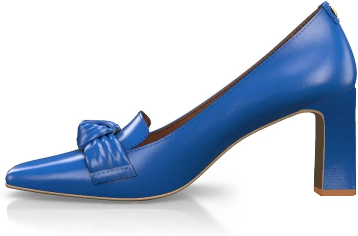 YDN Women Square Toe Knot Slip on Pumps Chunky High Heel Loafers Office Ladies Daily Outfit Elegant Prom Shoes Size 4-15 US
