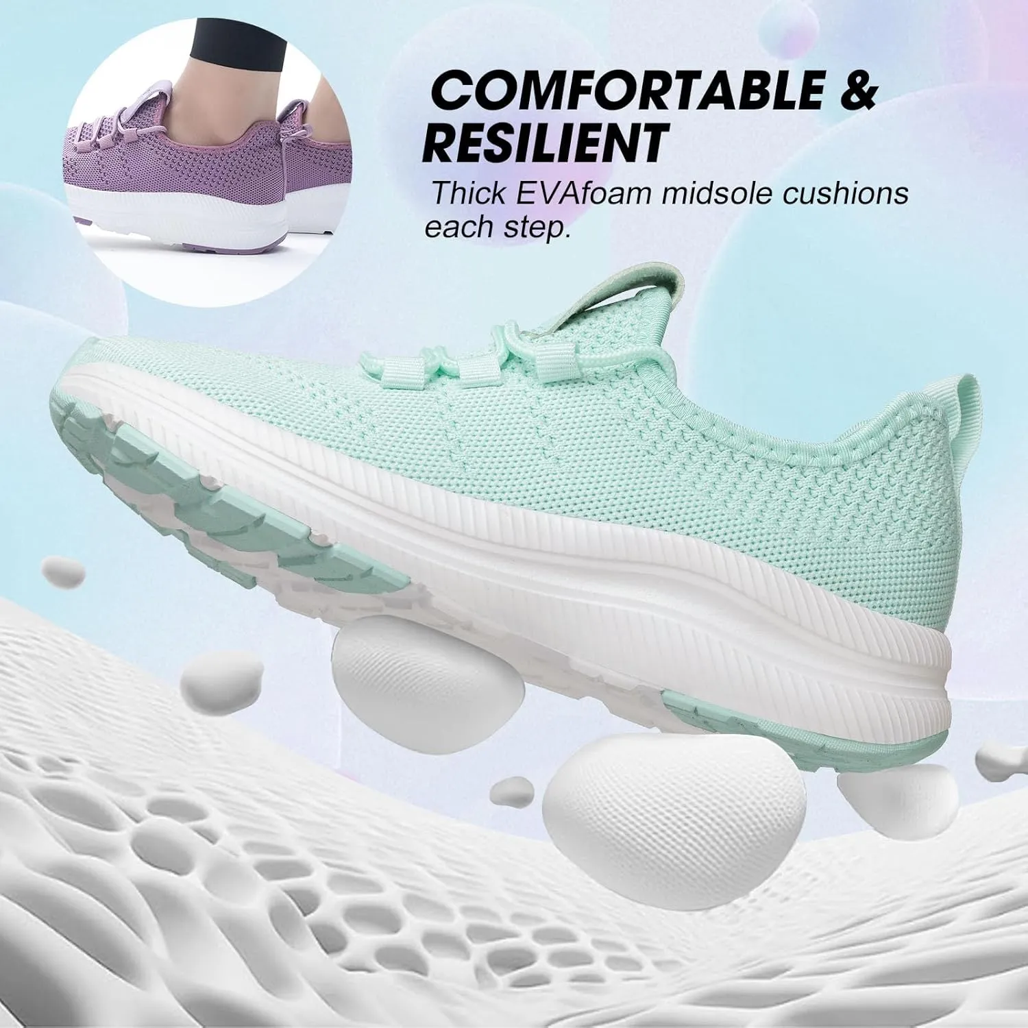 ZOVE Wide Toe Box Shoes Women Extra Wide Width Sneakers Ultra Light Road Running Shoes Non-Slip Tennis Sneakers Breathable Walking Athletic
