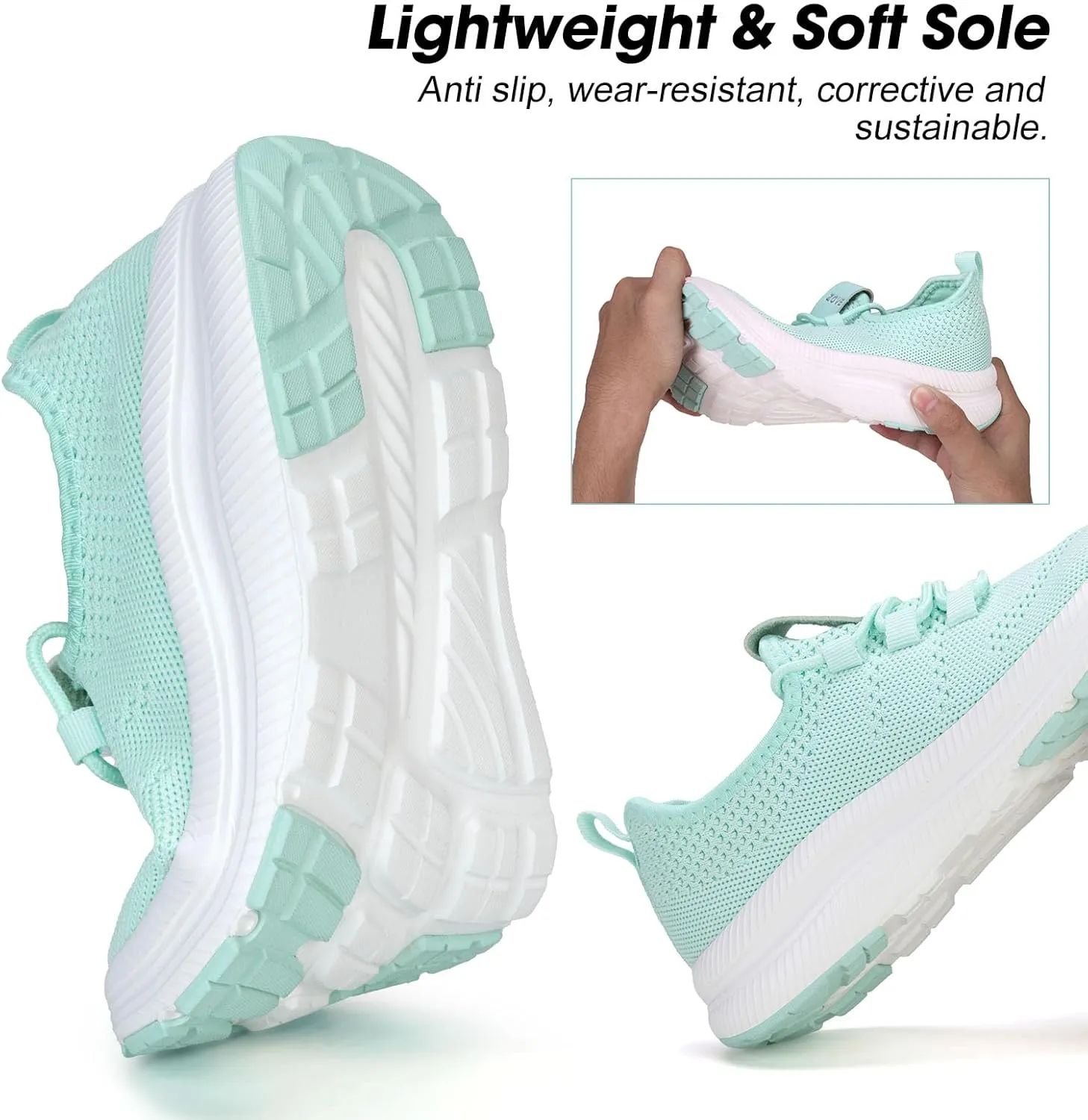 ZOVE Wide Toe Box Shoes Women Extra Wide Width Sneakers Ultra Light Road Running Shoes Non-Slip Tennis Sneakers Breathable Walking Athletic