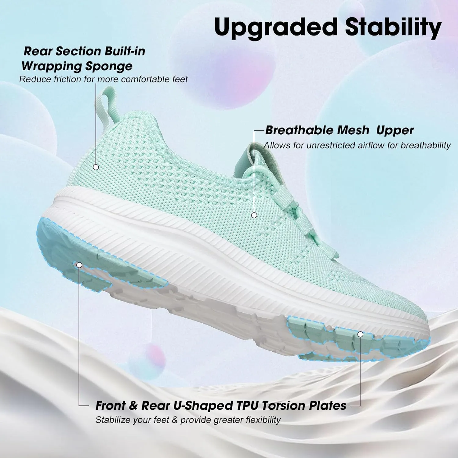 ZOVE Wide Toe Box Shoes Women Extra Wide Width Sneakers Ultra Light Road Running Shoes Non-Slip Tennis Sneakers Breathable Walking Athletic