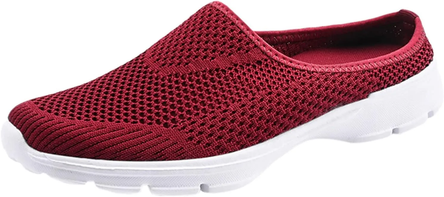 ZSpzx Quick Dry Casual Boat Shoes for Women Slip On Low Top Mesh Breathable Elastic Athletic Closed Toe Tennis Running Sneakers r Ladies Flat Fashion Casual Shoe for Gym Travel Daily Wear