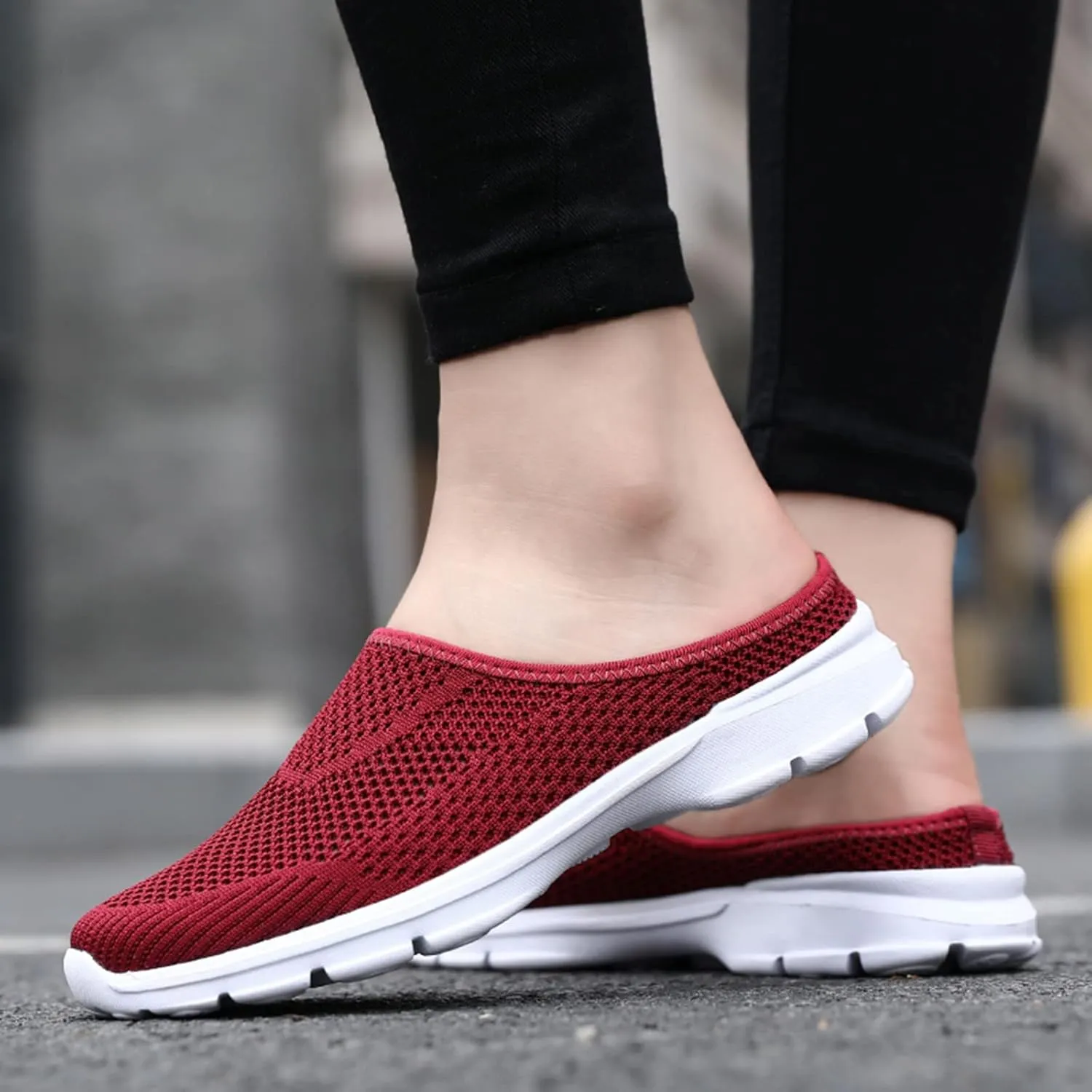 ZSpzx Quick Dry Casual Boat Shoes for Women Slip On Low Top Mesh Breathable Elastic Athletic Closed Toe Tennis Running Sneakers r Ladies Flat Fashion Casual Shoe for Gym Travel Daily Wear